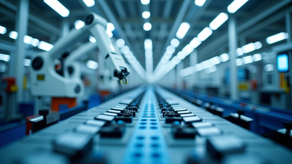 Elektrobatterie-Produktionslinie mit modernen Fertigungsrobotern und Qualitätskontrolle
